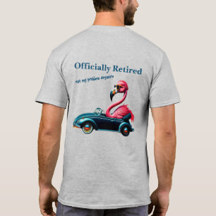 Camiseta Flamingo Rosa Oficialmente Aposentado no Convertív