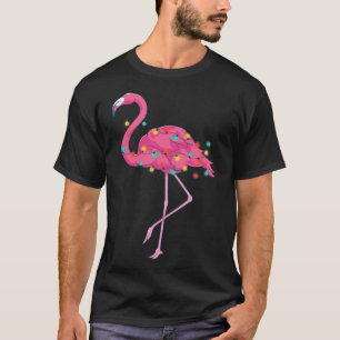 Camiseta Flamingo Rosa Tropical Havaí Natal de Verão Christ
