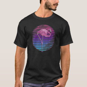 Camiseta Flamingo Rosa Vaporwave 90s Tropical Bird Pink