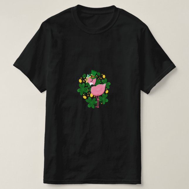 Camiseta Flamingo Rua Patrick Day Diversão Pink Bird Gift1 (Frente do Design)