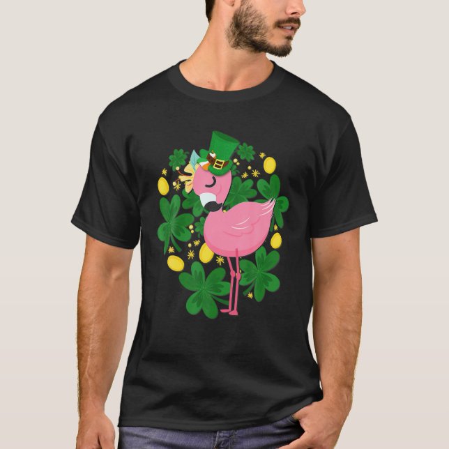 Camiseta Flamingo Rua Patrick Day T Engraçado Pink Bird (Frente)