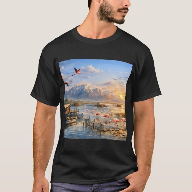 Camiseta flamingo salgado e atual (Frente)