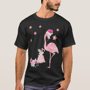 Camiseta Flamingo Santa Clause no Natal do Havaí