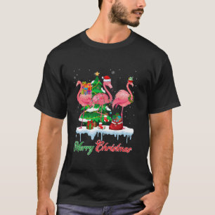 Camiseta Flamingo Santa, cor-de-rosa, cor-de-rosa, cor-de-c