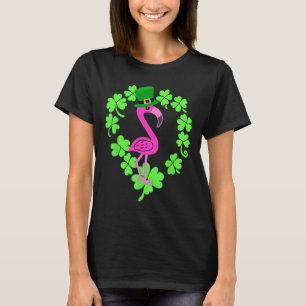 Camiseta Flamingo Shamrock Dia de São Patrício Animal