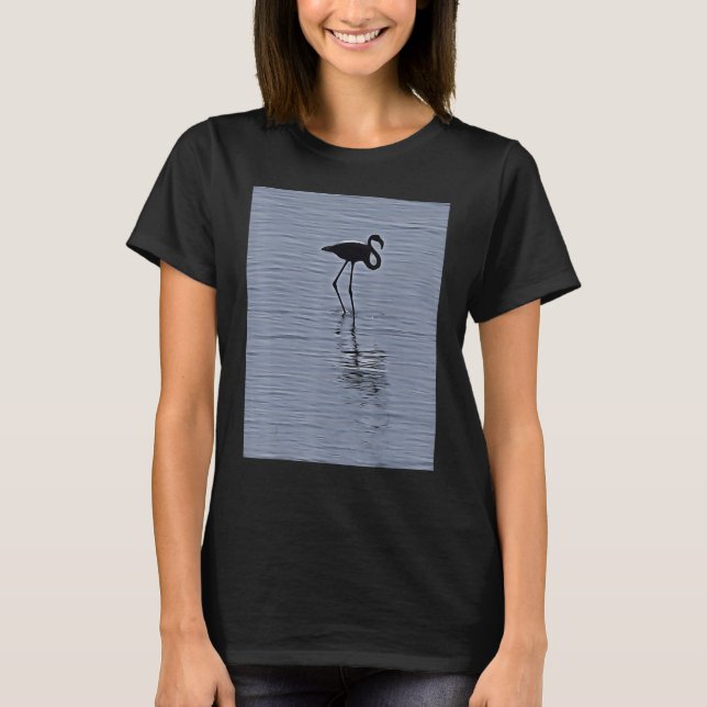 Camiseta Flamingo Silhouette Arte acrílica (Frente)