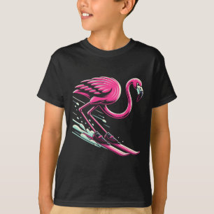 Camiseta Flamingo Skiing Ski Lover Skier Para Homens Mulher