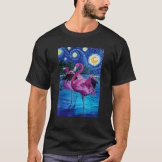 Camiseta Flamingo Starry Night Flamingo Art Van Gogh Flamin