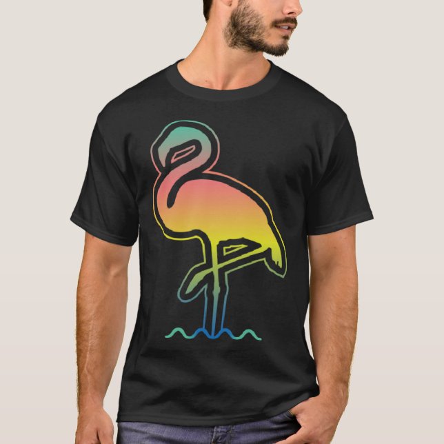 Camiseta Flamingo Sunset Vibes  Summer Family Vacation Isla (Frente)