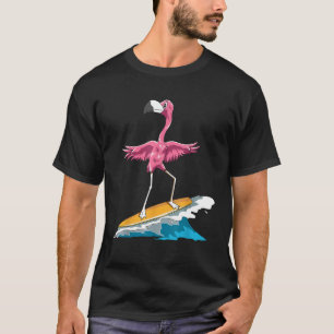 Camiseta Flamingo Surfing Flamingo Surf Flamingo Surfboard