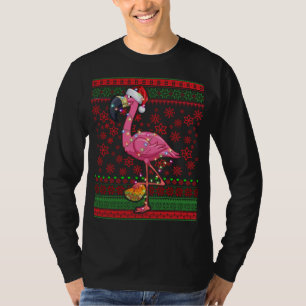 Camiseta Flamingo Taco Santa Hat Tacos Mexicanos Fim de Nat