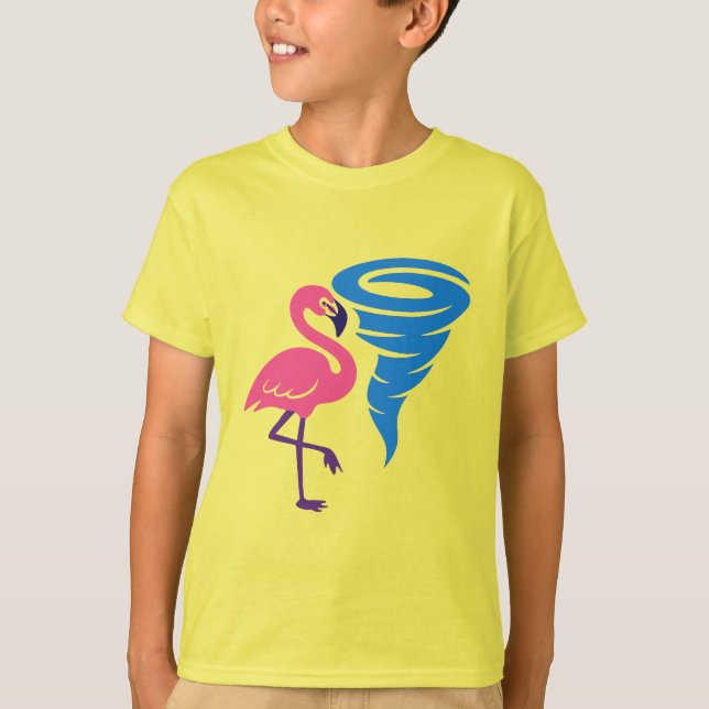 Camiseta Flamingo Tornado Bold Modern Graphic Art (Frente)