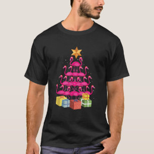 Camiseta Flamingo Tree Engraçado T Shirt de Natal Feio