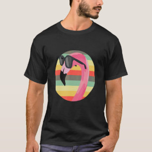 Camiseta Flamingo Tropical Bird Óculos de sol Rosa Flamingo