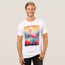 Camiseta Flamingo Tropical com Flores