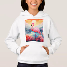 Camiseta Flamingo Tropical com Flores