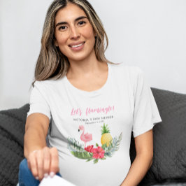 Camiseta Flamingo Tropical É um Chá de fraldas de Garota