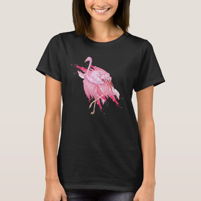Camiseta Flamingo Tropical Flamingo, Rosa Animal Exótico (Frente)