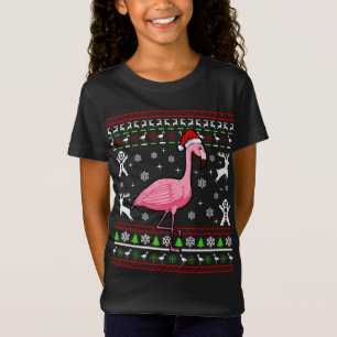 Camiseta Flamingo Ugly Christmas Pajama Cute Bird X-