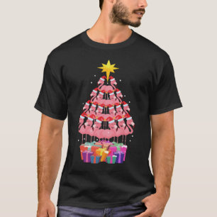 Camiseta Flamingo Ugly Christmas Tree Engraçado Gift