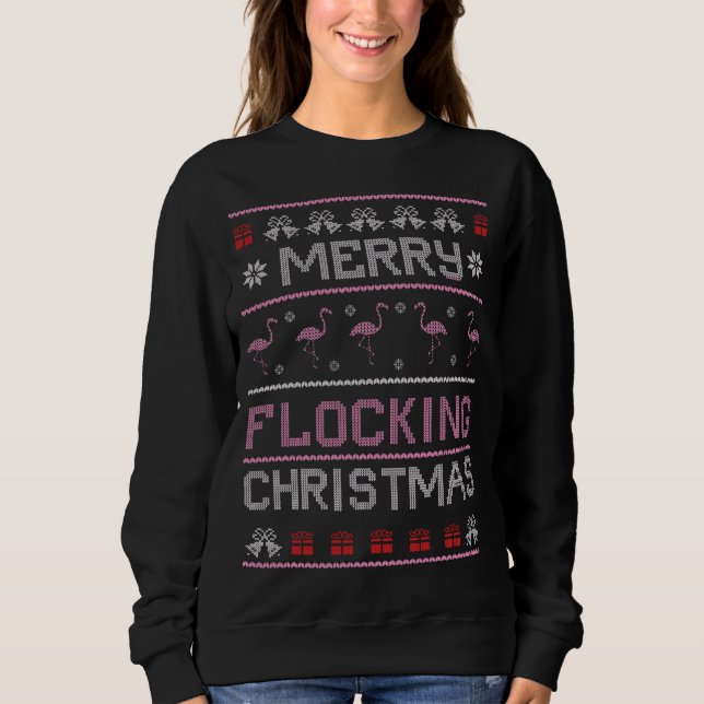Camiseta Flamingo Ugly Sweater Xmas (Frente)