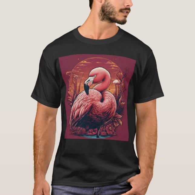 Camiseta Flamingo Under a Sunset Glow   (Frente)