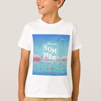 Camiseta Flamingo, viagem mágico, praia tropical do mar, na