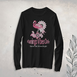 Camiseta Flamingo Vibi Apenas Flamingo Rosa Branca