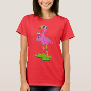 Camiseta Flamingo vinho tinto