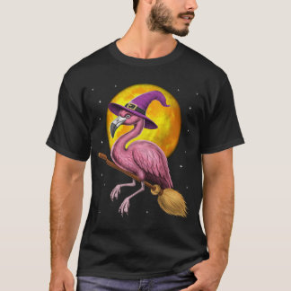 Camiseta Flamingo Witch Riding Broom