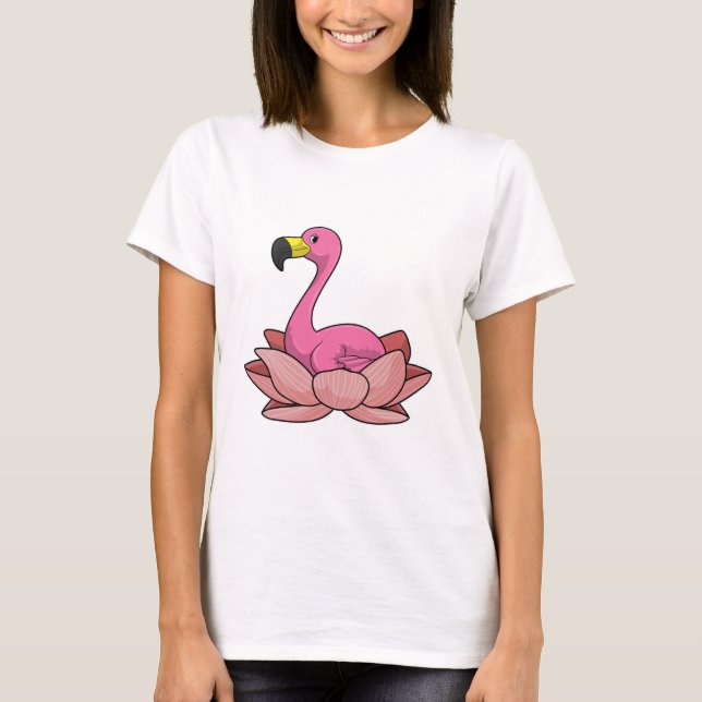 Camiseta Flamingo with Lotus flower (Frente)