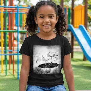 Camiseta Flamingos Black and White Watercolor