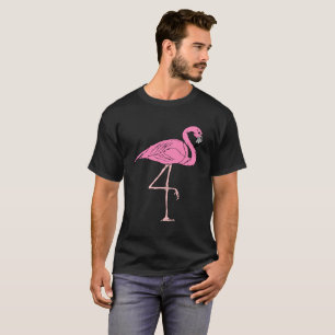 Camiseta Flamingos cor-de-rosa com textura dourada 3