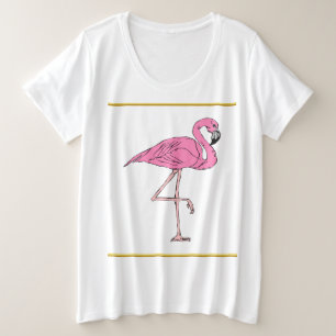 Camiseta Flamingos cor-de-rosa com textura dourada 3