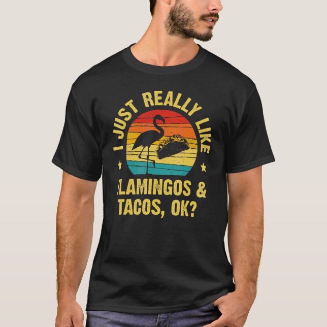 Camiseta Flamingos e Tacos para Cinco de Mayo (Frente)