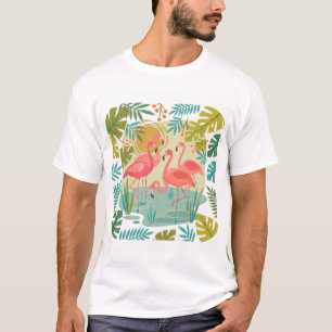 CAMISETA FLAMINGOS ROSA FICAM JUNTOS