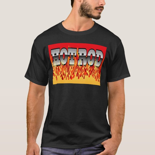Camiseta flamme hot rod mot feu logo flame  (Frente)