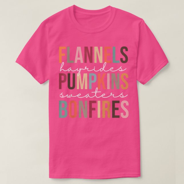 Camiseta Flannels Bonfire Pumpkins outono Vintage Tha (Frente do Design)