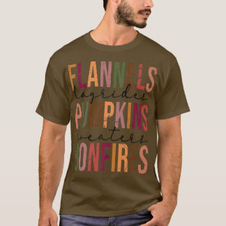 Camiseta Flannels de outono bonitos Pumpkins Hayrides Sweat