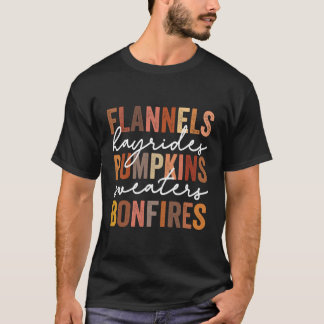 Camiseta Flannels Hayrides Pumpkins Sweater Bonfire