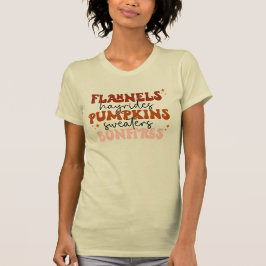 Camiseta Flannels Hayrides Pumpkins Sweater Bonfire Fall