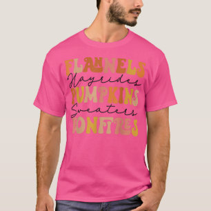 Camiseta Flannels Hayrides Pumpkins Sweater Bonfire Retro