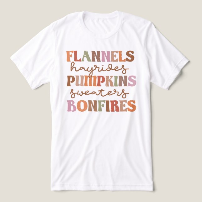 Camiseta Flannels Pumpkins Bonfire (Design frontal)