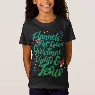 Camiseta Flanners Quentes De Cacau Luzes De Natal E Jesus
