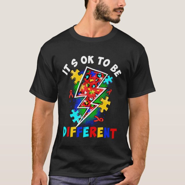 Camiseta Flash Puzzle Itu2019s Ok To Be Different Autism Aw (Frente)