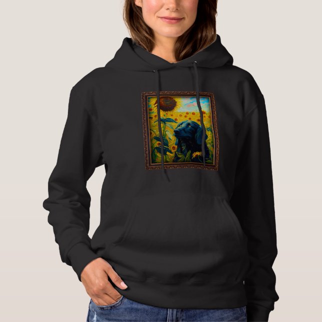 Camiseta Flat Coated Retriever Painting Sunflower Flower Mo (Frente)