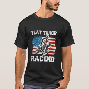 Camiseta Flat Track Motorcycle Racing American Flag Speedwa