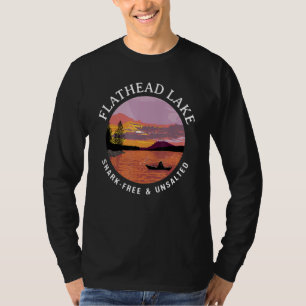 Camiseta Flathead Lake Shark Free e Unsalted Kayaking Say