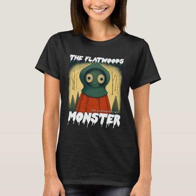 Camiseta Flatwoods Monster Braxie 1952 Creepy Alien Cryptid (Frente)