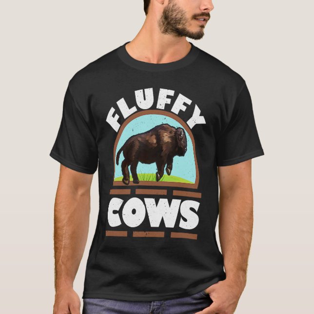Camiseta Flauffy Vacas Selvagem Bison Buffalo (Frente)